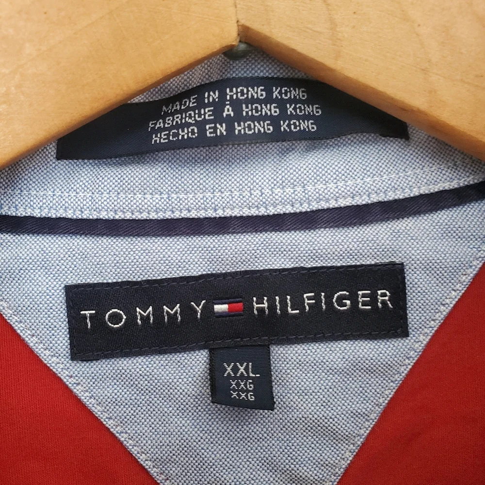 Vintage Tommy Hilfiger Classic Red Men's Shirt‎ Sz:XXL